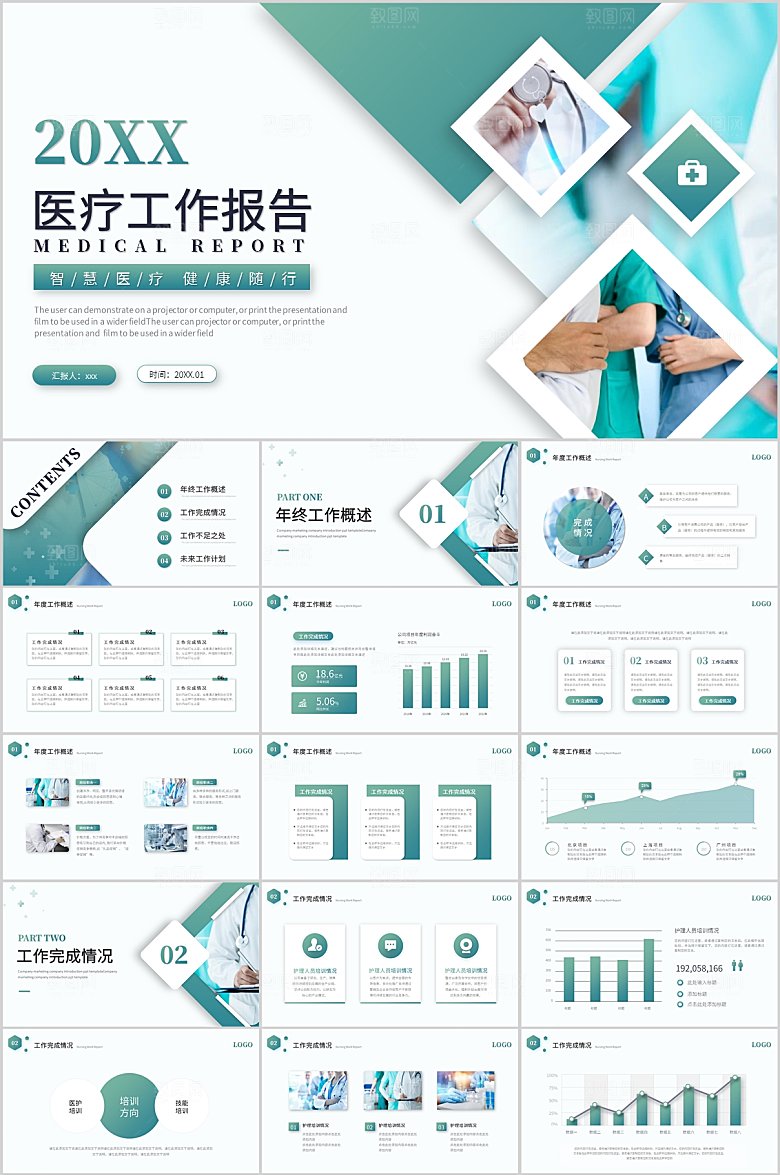医疗工作报告PPT模板