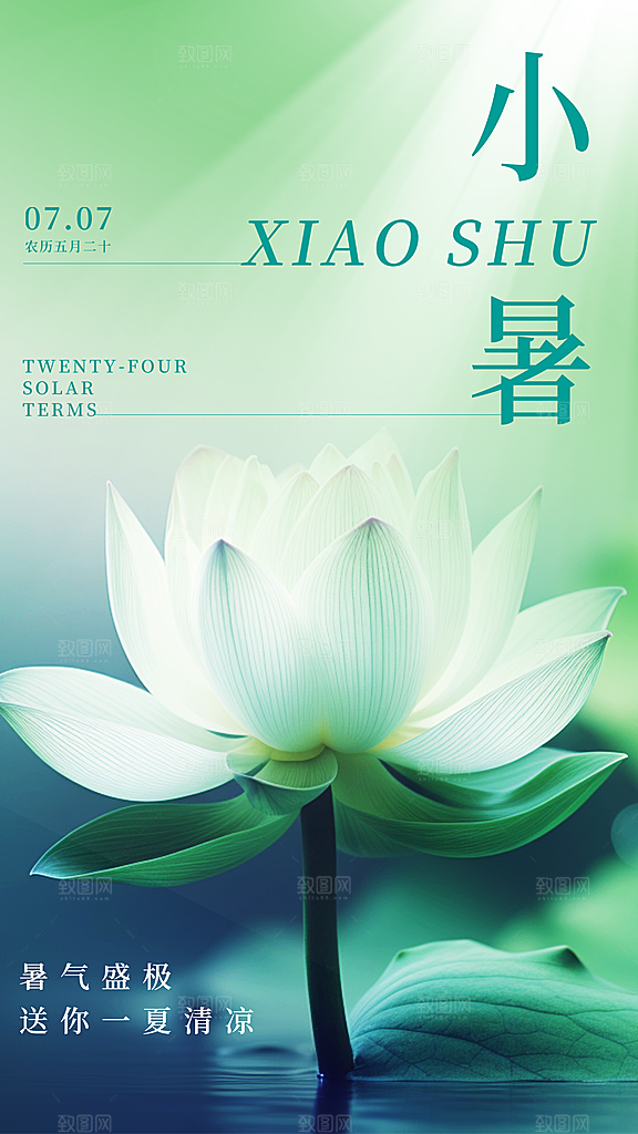 时尚小暑节气宣传海报
