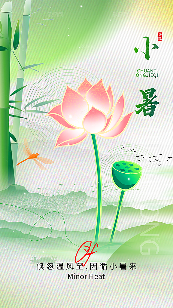 大气小暑节气宣传海报