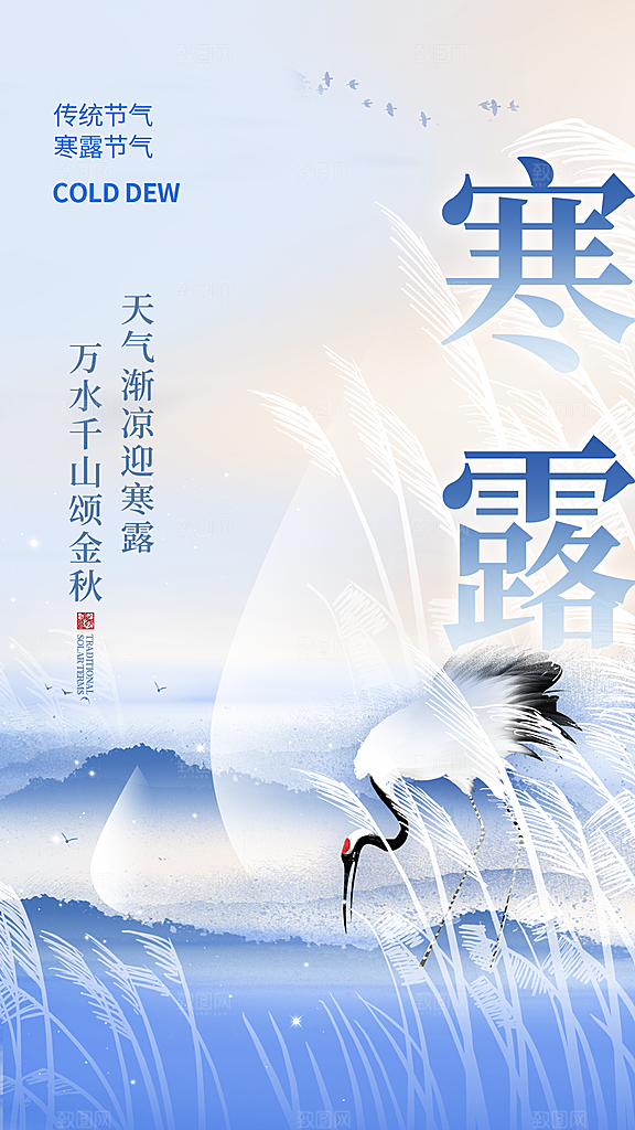 弥散风寒露节气全屏海报