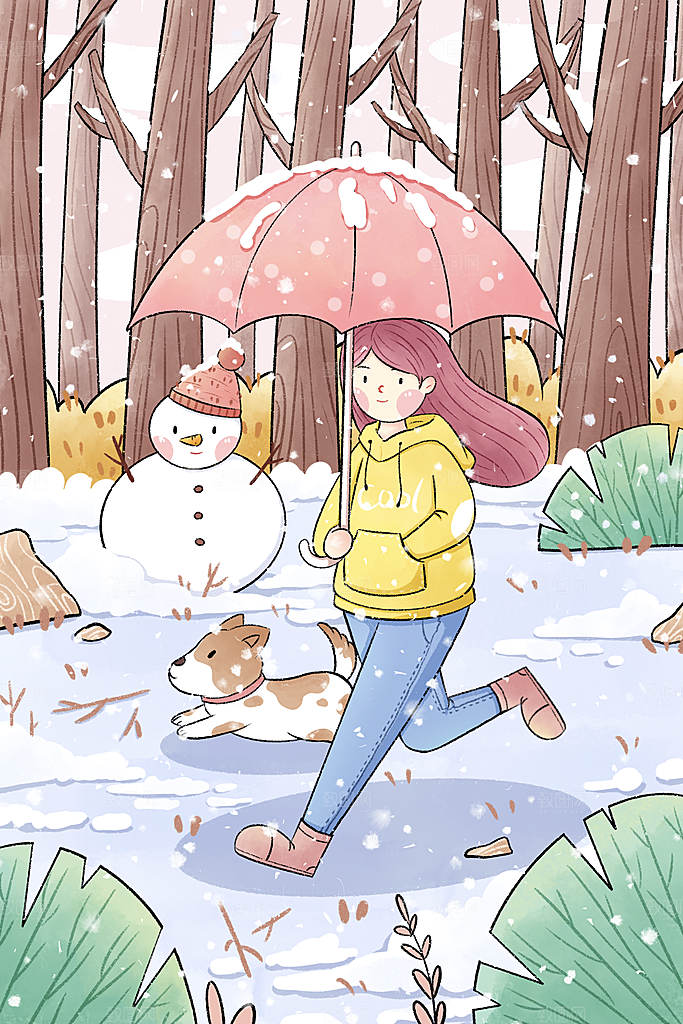 中国传统二十四节气立冬宣传插画海报