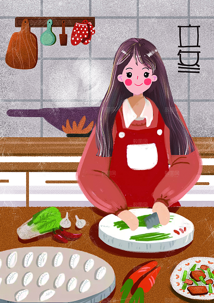 中国传统二十四节气立冬宣传插画海报