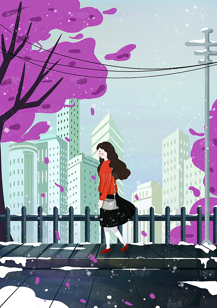 中国传统二十四节气立冬宣传插画海报