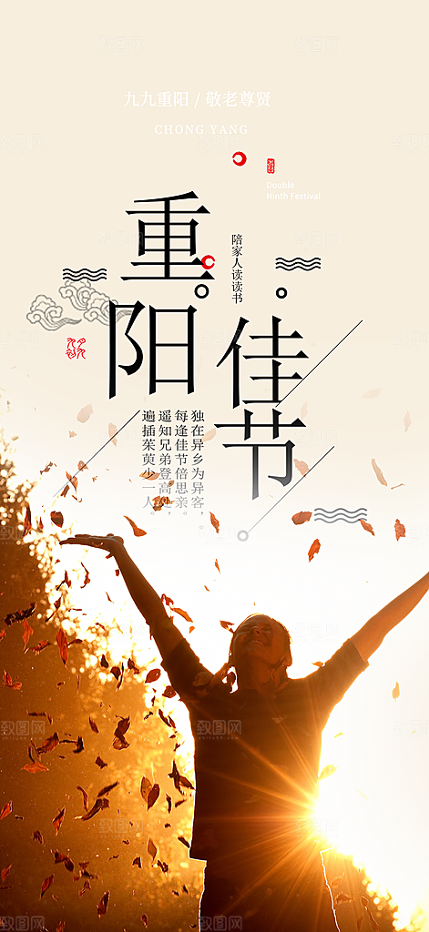 重阳节敬老爱老宣传活动海报