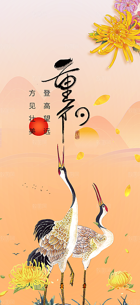 重阳节敬老爱老宣传活动海报