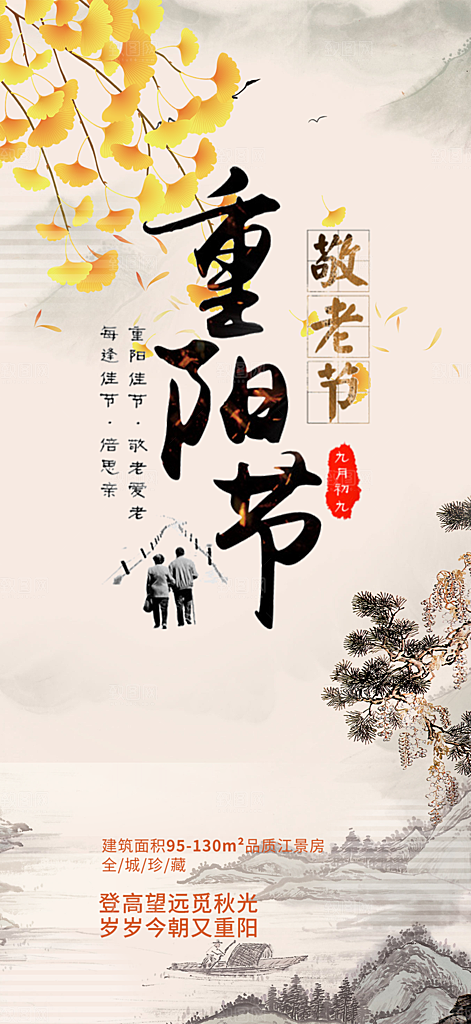 节日重阳节敬老爱老宣传活动海报