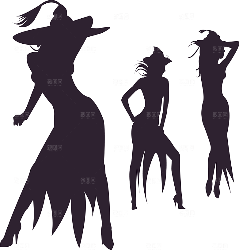 万圣节女巫扫帚女巫