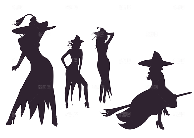 扫帚女巫万圣节女巫