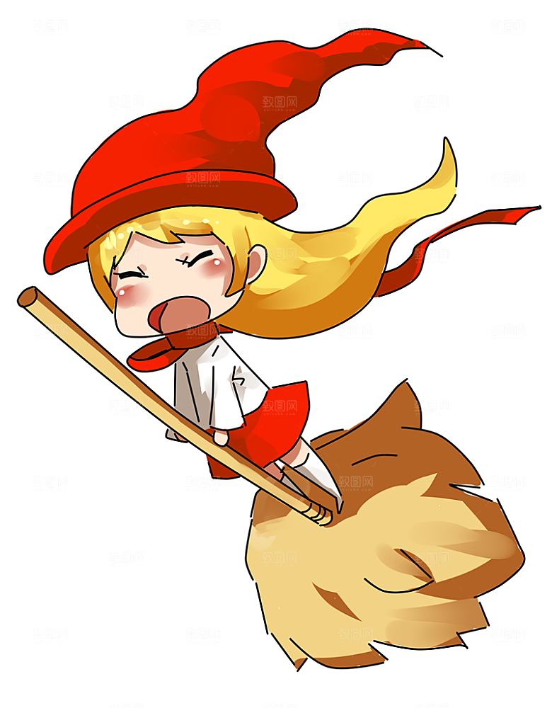 扫帚女巫万圣节女巫