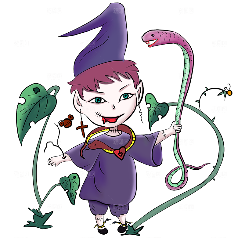 扫帚女巫万圣节女巫