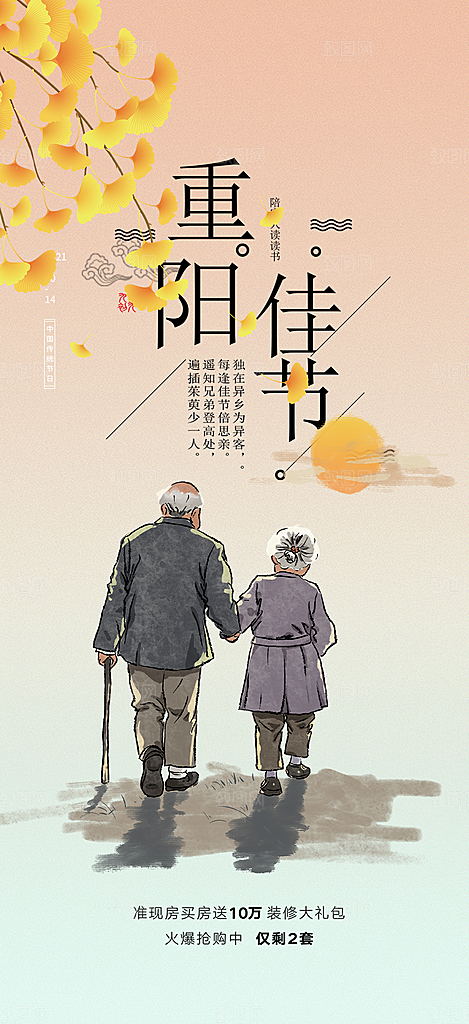 节日重阳节敬老爱老宣传活动海报