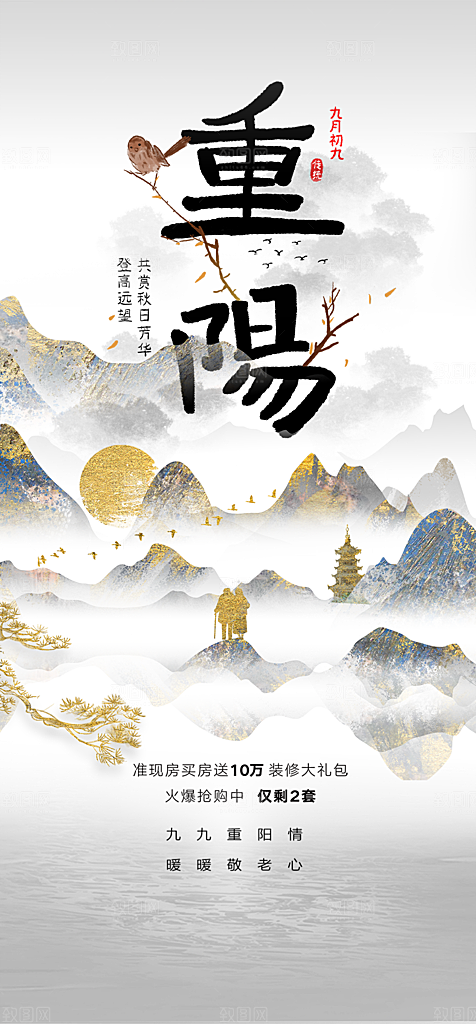 节日重阳节敬老爱老宣传活动海报