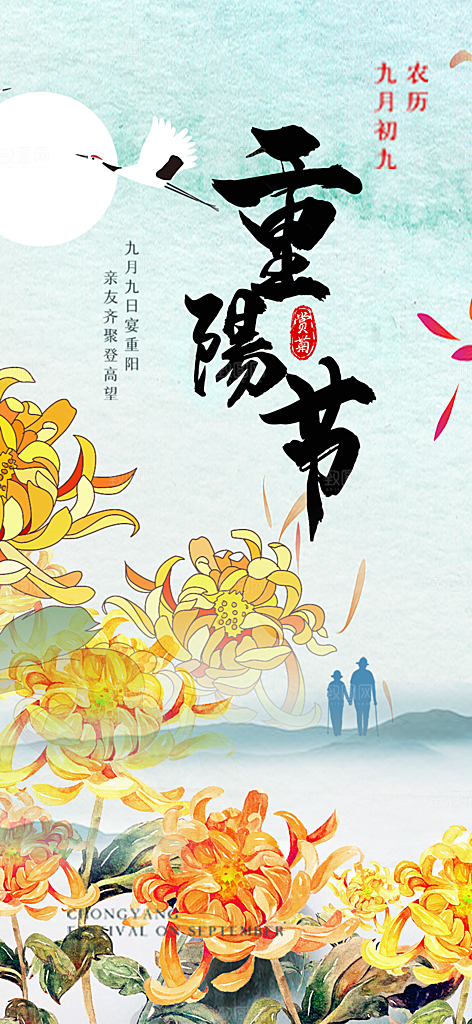 节日重阳节敬老爱老宣传活动海报