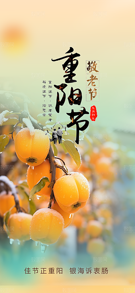 重阳节敬老爱老宣传活动海报