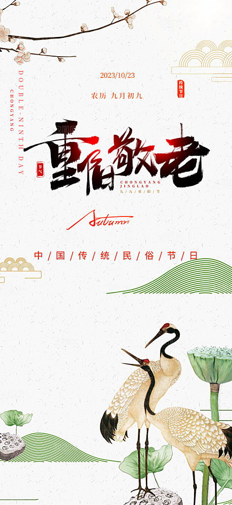 重阳节敬老爱老宣传活动海报