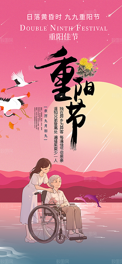 节日重阳节敬老爱老宣传活动海报