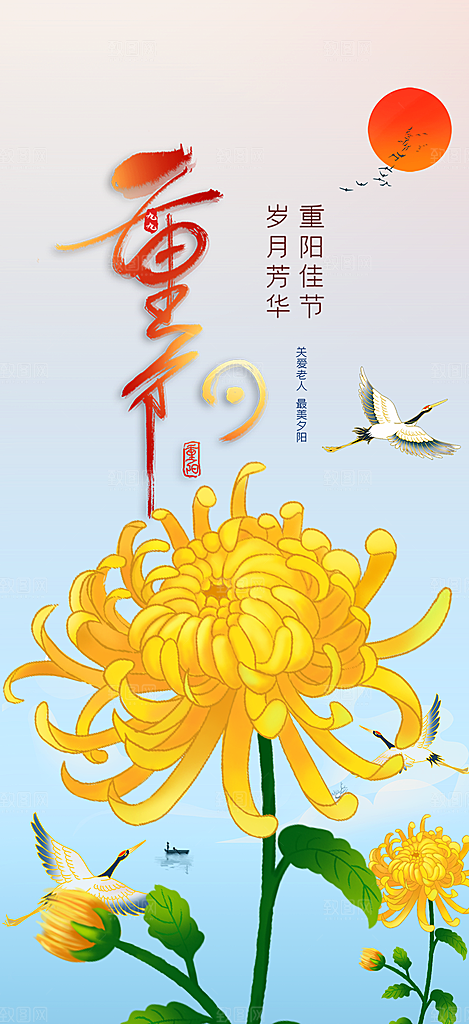 节日重阳节敬老爱老宣传活动海报