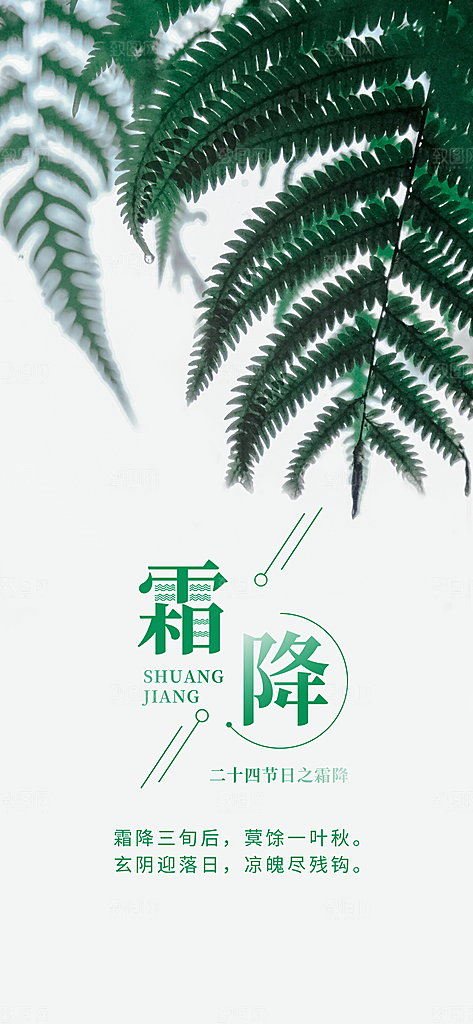 霜降节气冬天海报