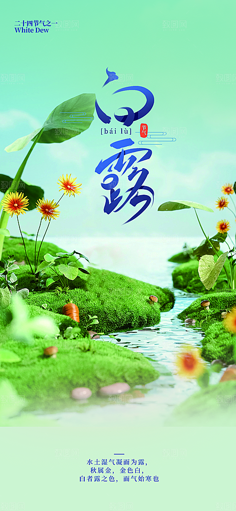 大气传统白露二十四节气海报
