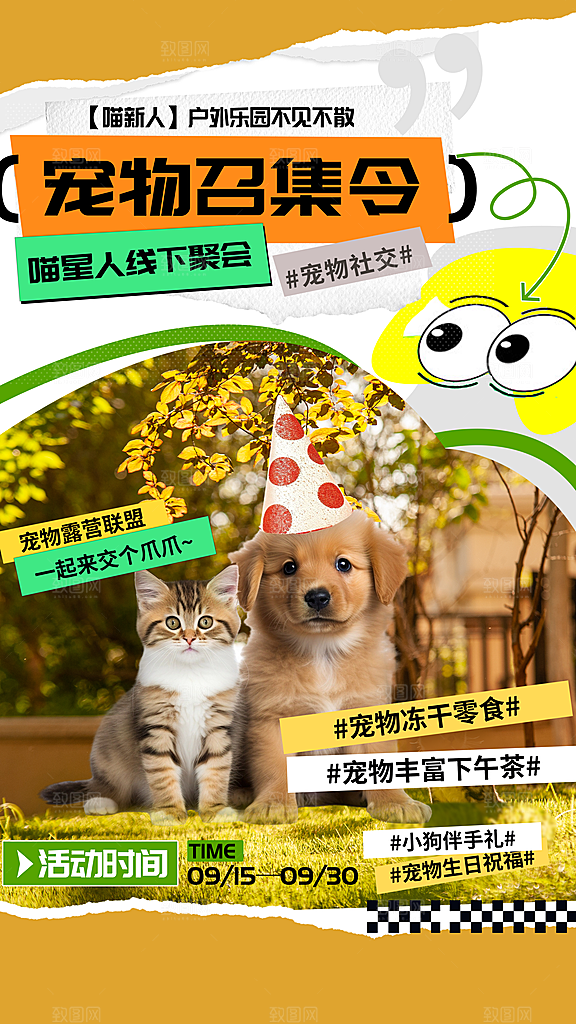 宠物乐园集市宠物店寄养宣传海报