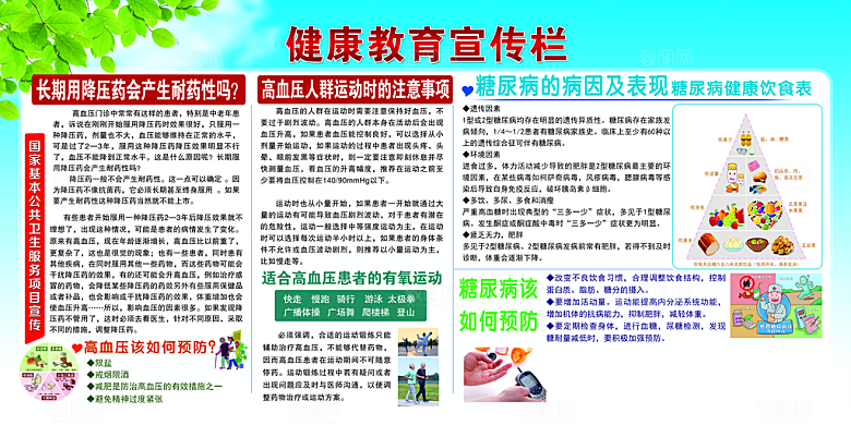 糖尿病宣传海报展板设计素材
