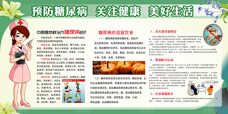 糖尿病宣传海报展板设计素材