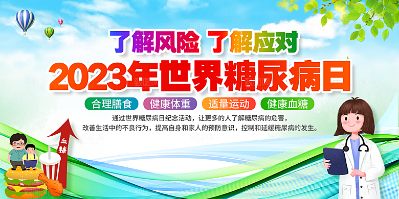 糖尿病宣传海报展板设计