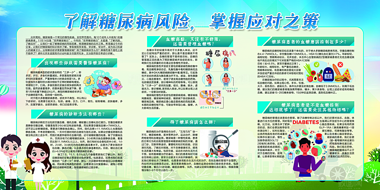 糖尿病宣传海报展板设计素材