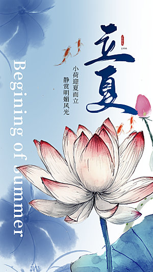 清新立夏节气宣传海报