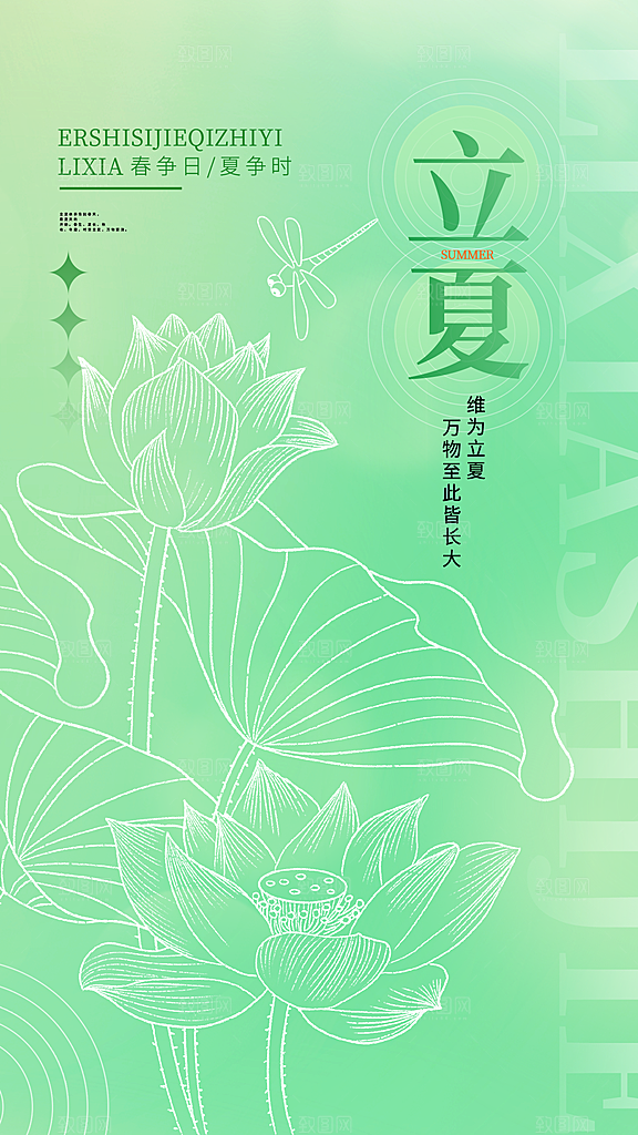 大气立夏节气宣传海报