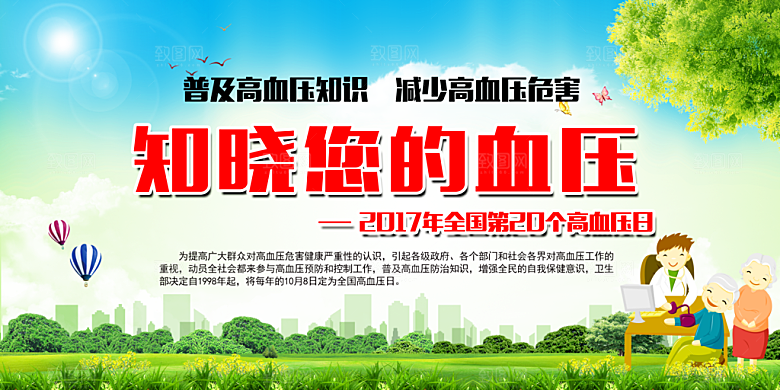 高血压宣传海报展板设计素材