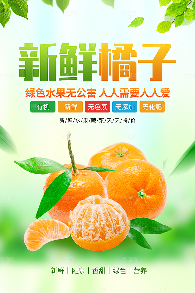 橘子宣传海报广告设计素材