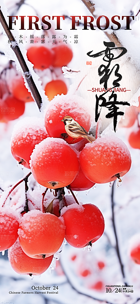 节气霜降宣传海报