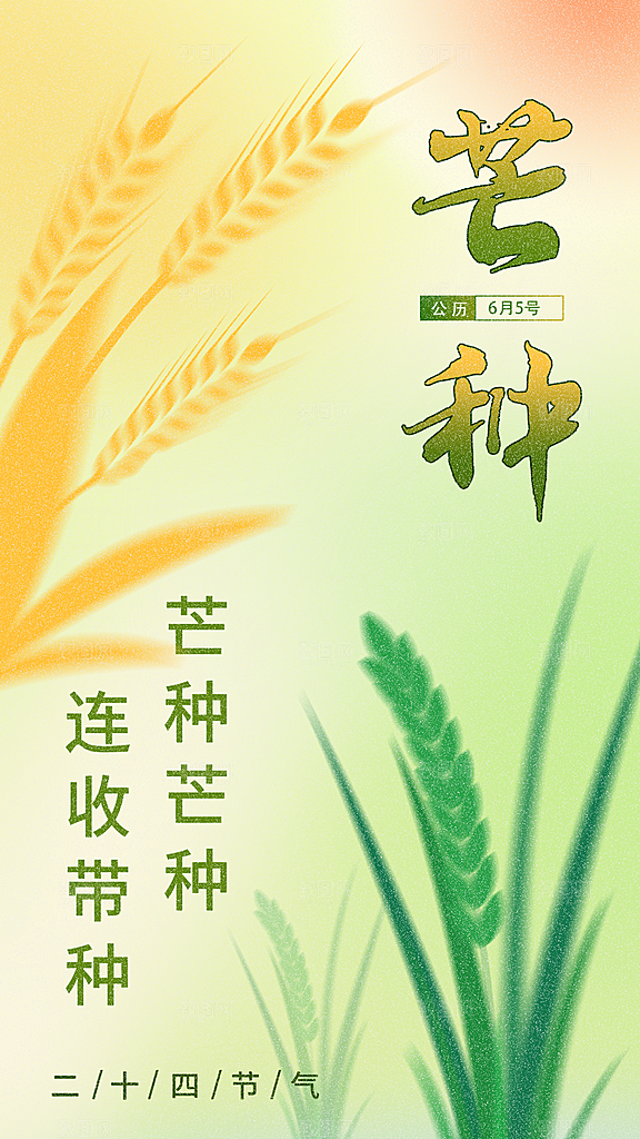 高端芒种节气宣传海报