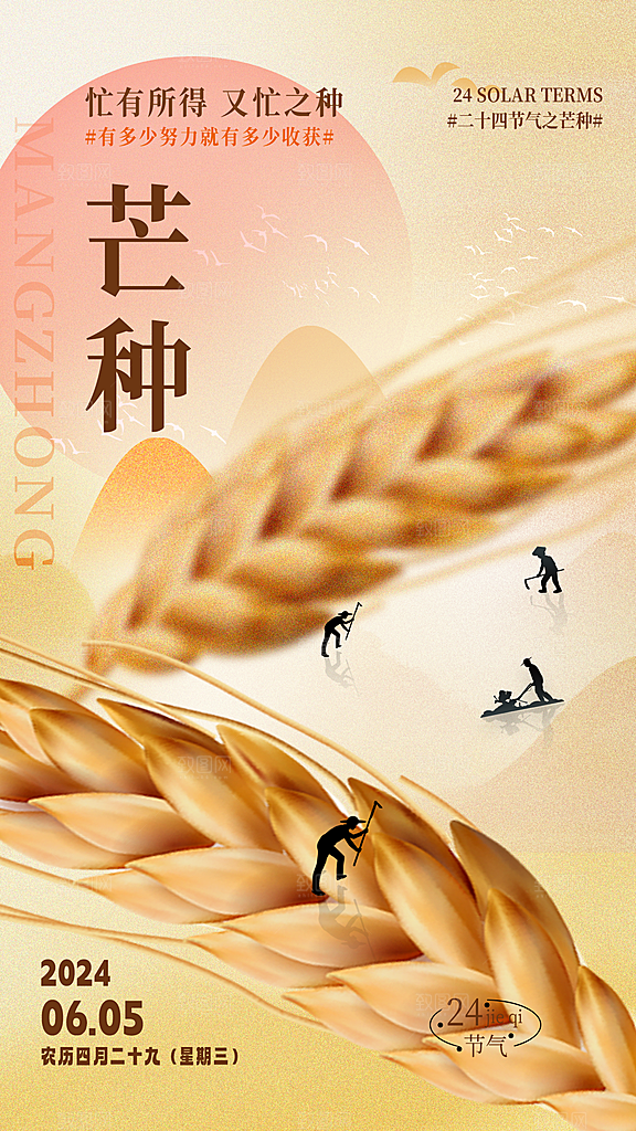 时尚芒种节气宣传海报