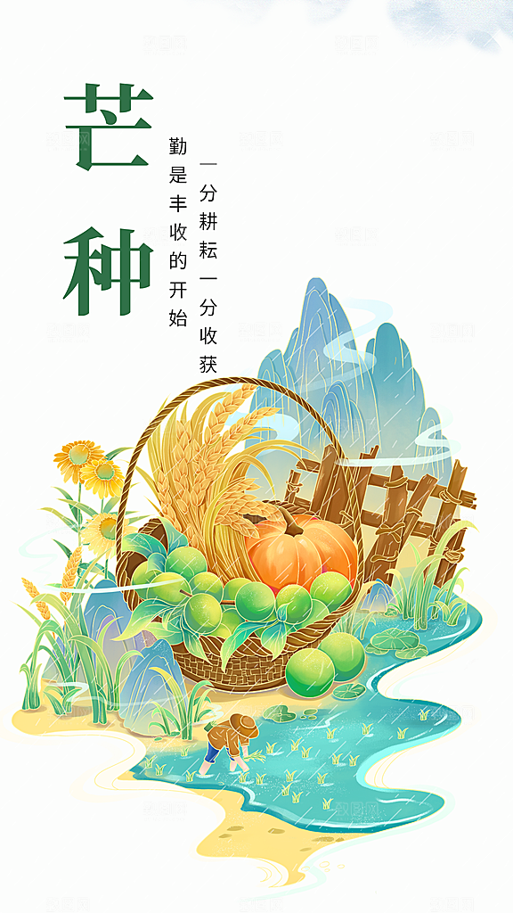 大气芒种节气宣传海报
