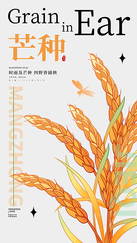芒种节气宣传海报