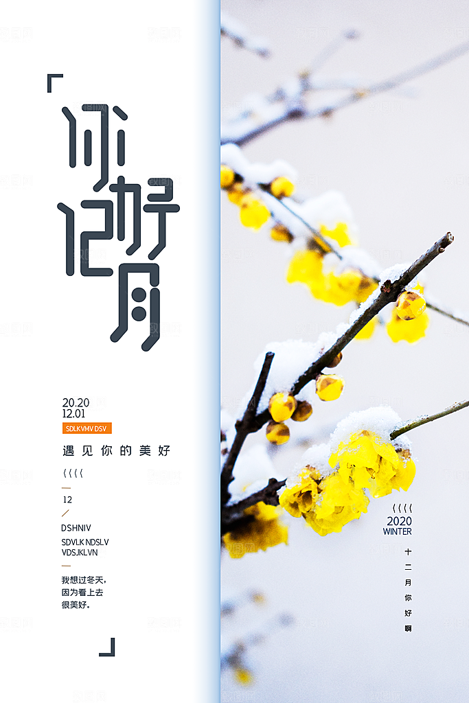 时尚十二月你好宣传海报