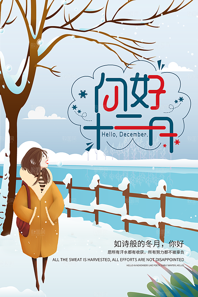 大气十二月你好宣传海报