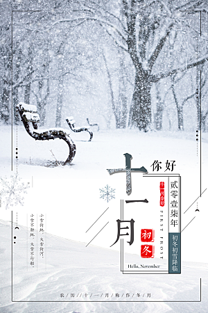 大气十一月你好宣传海报