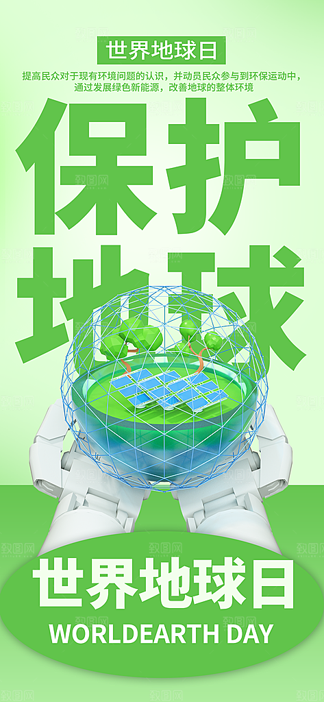 高端世界地球日宣传海报