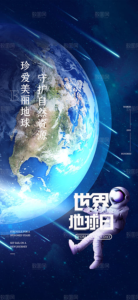 高端世界地球日宣传海报