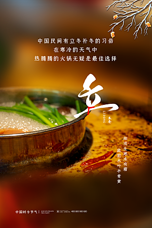 立冬节气简约大气海报