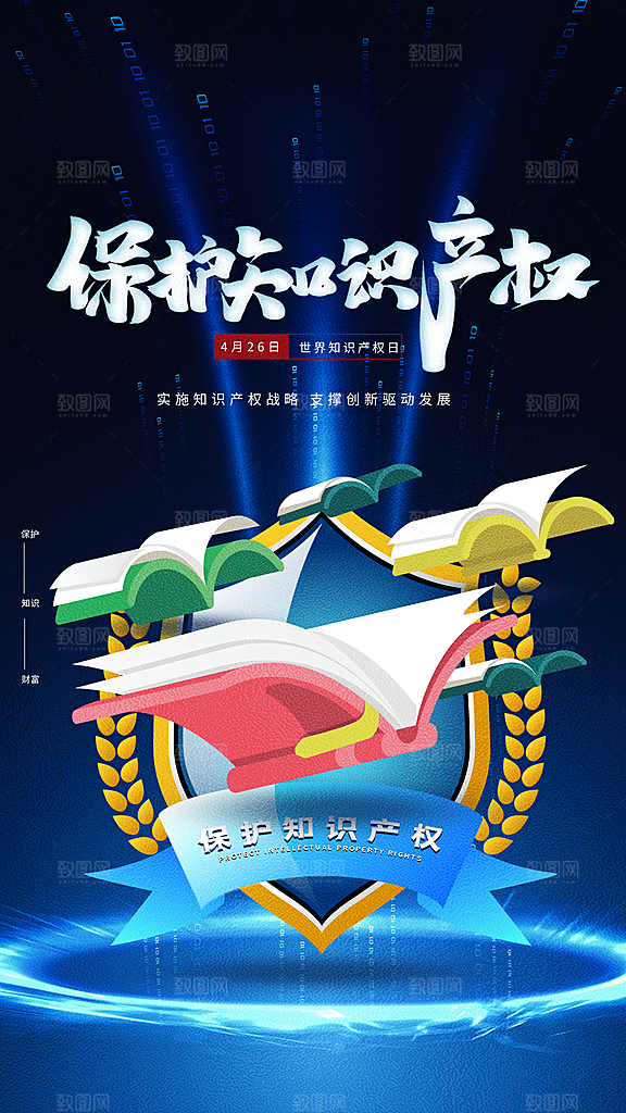 高端世界知识产权日宣传海报