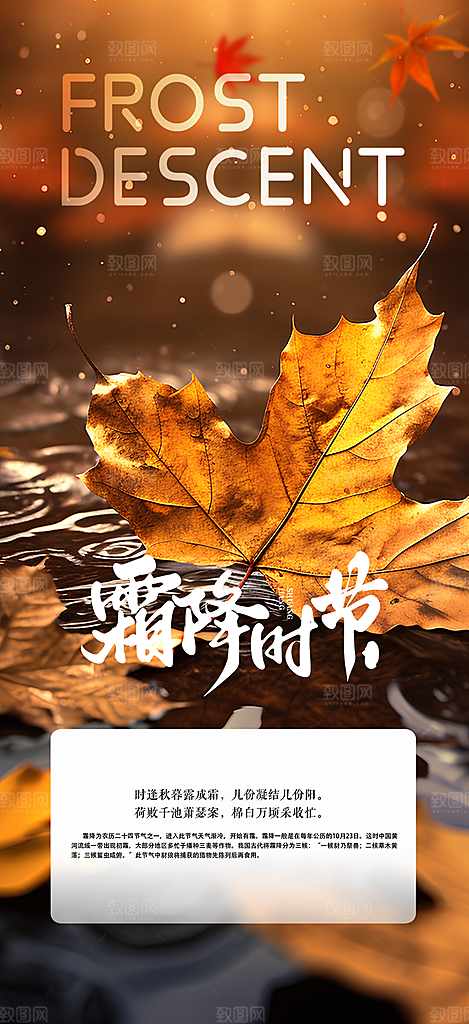 传统二十四节气霜降宣传活动海报