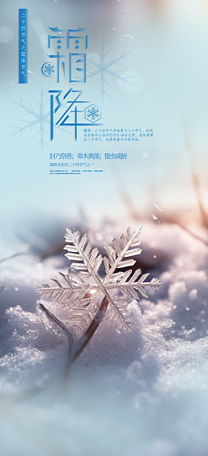节气霜降宣传活动海报