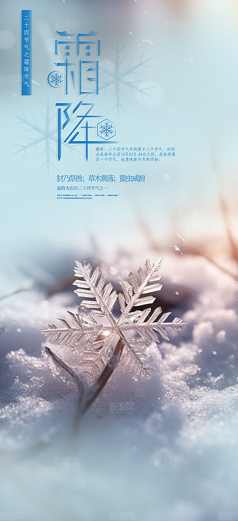 节气霜降宣传活动海报
