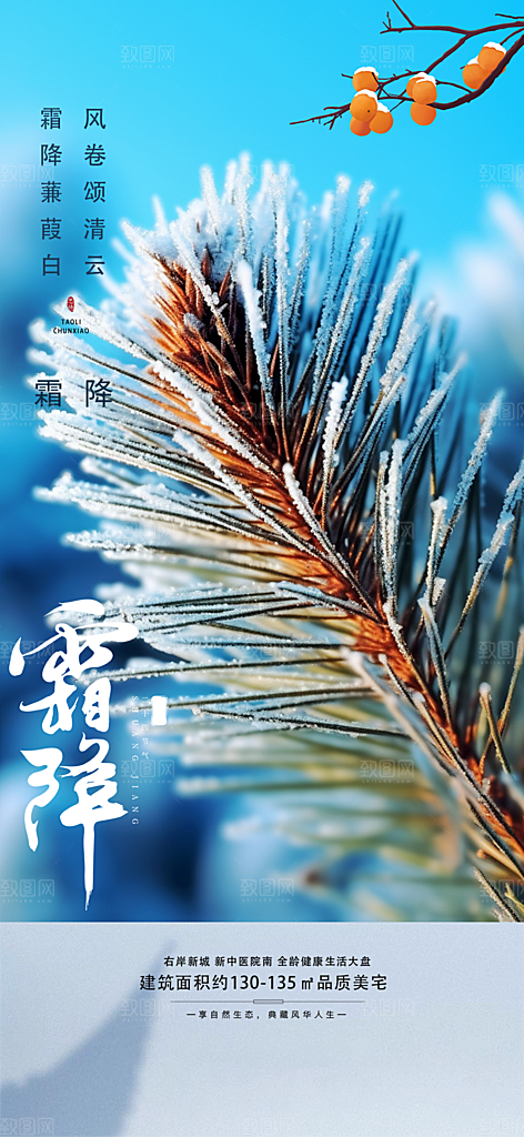 传统二十四节气霜降宣传活动海报