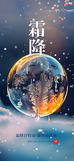 节气霜降宣传海报