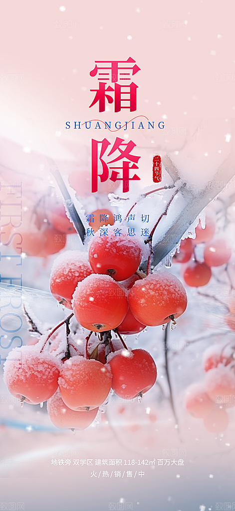 节气霜降宣传海报
